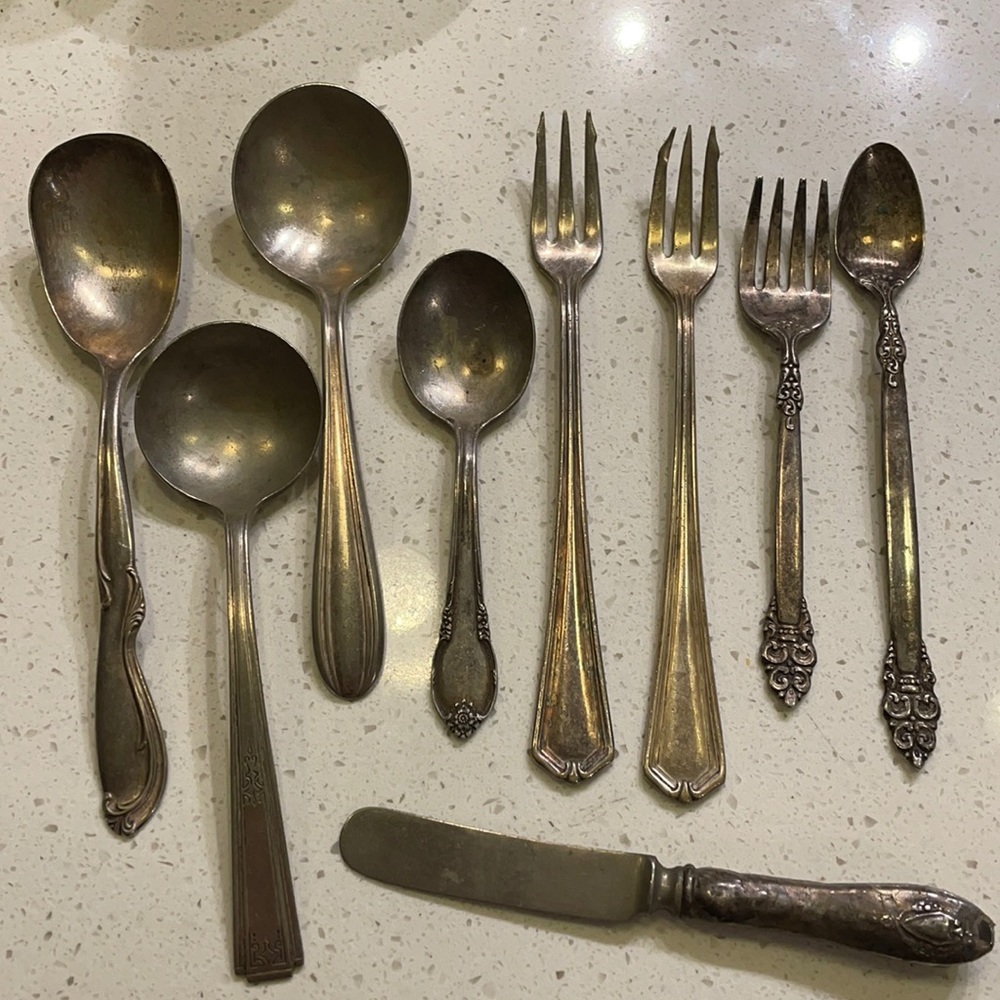 Lot of Silver Plated Utensils 9 Pieces